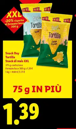 Lidl Snack Day Tortilla Snack di mais XXL offerta