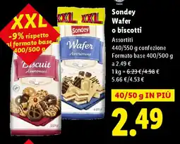 Lidl Sondey Wafer o biscotti offerta