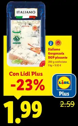 Lidl Italiamo Gorgonzola DOP piccante offerta
