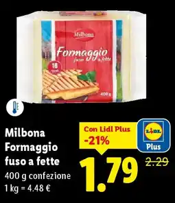 Lidl Milbona Formaggio fuso a fette offerta
