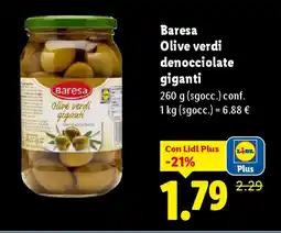 Lidl Baresa Olive verdi denocciolate giganti offerta