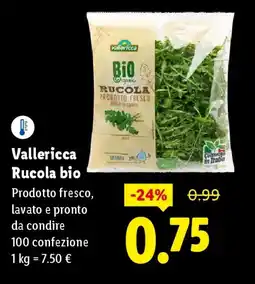 Lidl Vallericca Rucola bio offerta
