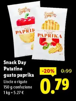 Lidl Snack Day Patatine gusto paprika offerta