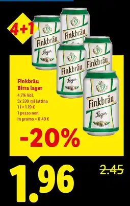 Lidl Finkbräu Finkbräu Lager offerta