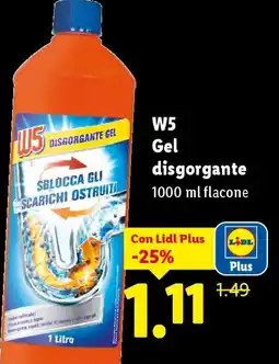 Lidl W5 Gel disgorgante offerta