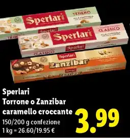 Lidl Sperlari Torrone o Zanzibar caramello croccante offerta