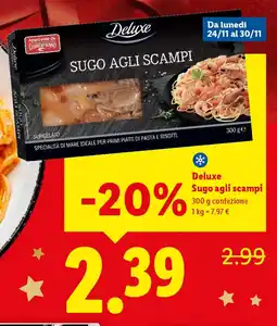 Lidl Deluxe Sugo agli scampi offerta