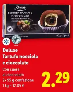 Lidl Deluxe Tartufo nocciola e cioccolato offerta