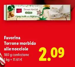 Lidl Favorina Torrone morbido alle nocciole offerta