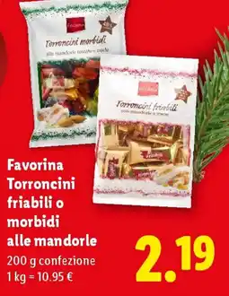 Lidl Favorina Torroncini friabili o morbidi alle mandorle offerta
