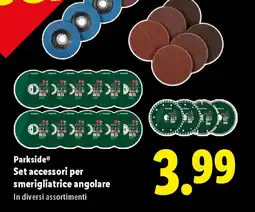 Lidl Parkside Set accessori per smerigliatrice angolare offerta