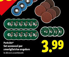 Lidl Parkside Set accessori per smerigliatrice angolare offerta