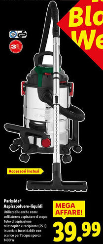 Lidl Parkside Aspirapolvere-liquidi offerta