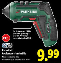 Lidl Parkside Avvitatore ricaricabile offerta