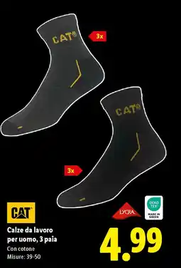 Lidl CAT Calze da lavoro per uomo, 3 paia offerta