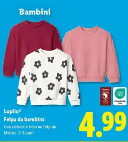 Lidl Lupilu Felpa da bambina offerta