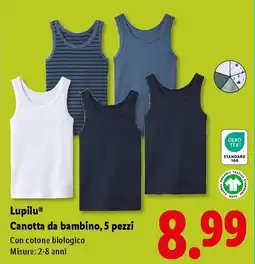 Lidl Lupilu Canotta da bambino, 5 pezzi offerta