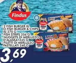 Coop Findus 2 fish burger xl o fish burger & chips xl offerta