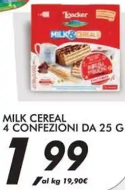Coop Loacker milk cereal 4 confezioni offerta