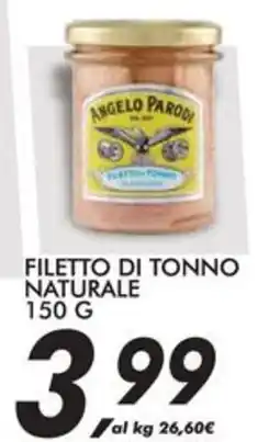 Coop Angelo parodi filetto di tonno naturale offerta