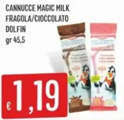 Sisa Cannucce magic milk fragola/cioccolato DOLFIN offerta