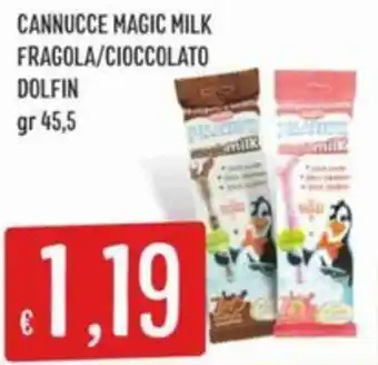 Sisa Cannucce magic milk fragola/cioccolato DOLFIN offerta