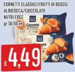 Sisa Cornetti classici/frutti di bosco/ albicocca/cioccolato NUTRI FREE offerta