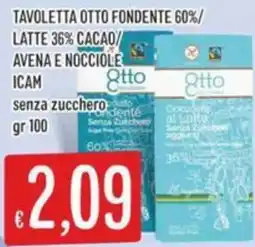 Sisa Tavoletta otto fondente 60%/ latte 36% cacao/ avena e nocciole icam offerta