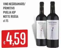 Sisa Vino negroamaro/ primitivo puglia igp NOTTE ROSSA offerta