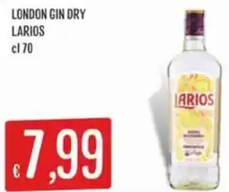 Sisa London gin dry LARIOS offerta