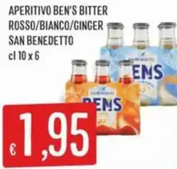 Sisa Aperitivo ben's bitter rosso/bianco/ginger SAN BENEDETTO offerta