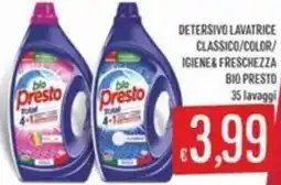 Sisa Detersivo lavatrice classico/color/ igiene & freschezza BIO PRESTO offerta