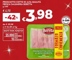 Bennet Prosciutto cotto di alta qualità fresca salumeria BERETTA offerta
