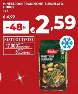 Bennet Minestrone tradizione surgelato FINDUS offerta