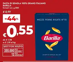 Bennet Pasta di semola 100% grano italiano BARILLA offerta