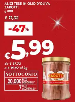 Bennet Alici tese in olio d'oliva ZAROTTI offerta