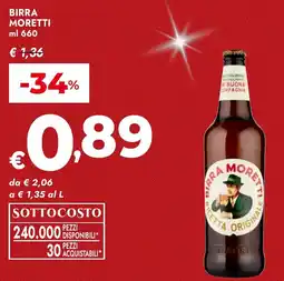 Bennet Birra MORETTI offerta