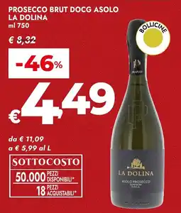 Bennet Prosecco brut docg asolo LA DOLINA offerta