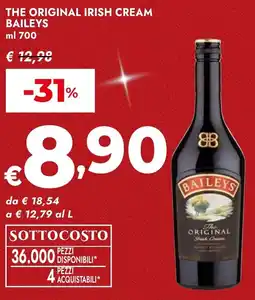 Bennet The original irish cream BAILEYS offerta