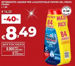 Bennet Detergente liquido per lavastoviglie power gel fresh FINISH offerta