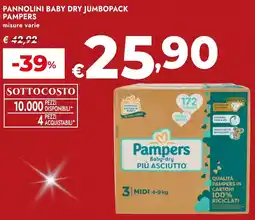 Bennet Pannolini baby dry jumbopack PAMPERS offerta