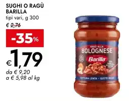 Bennet Sughi o ragù BARILLA offerta