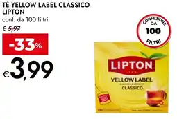 Bennet Tè yellow label classico LIPTON offerta