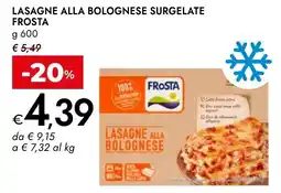 Bennet Lasagne alla bolognese surgelate FROSTA offerta