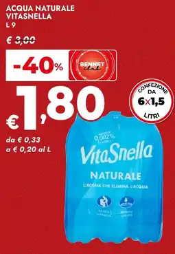 Bennet Acqua naturale VITASNELLA offerta