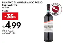 Bennet Primitivo di manduria doc rosso SEGNAVENTO offerta