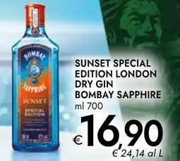 Bennet Sunset special edition london dry gin BOMBAY SAPPHIRE offerta