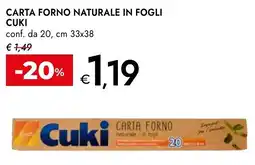 Bennet Carta forno naturale in fogli CUKI offerta