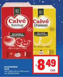 Metro Salse monodose CALVÉ offerta