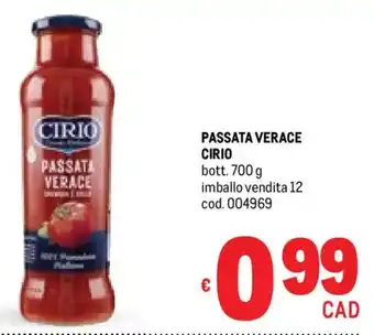 Metro Passata verace CIRIO offerta